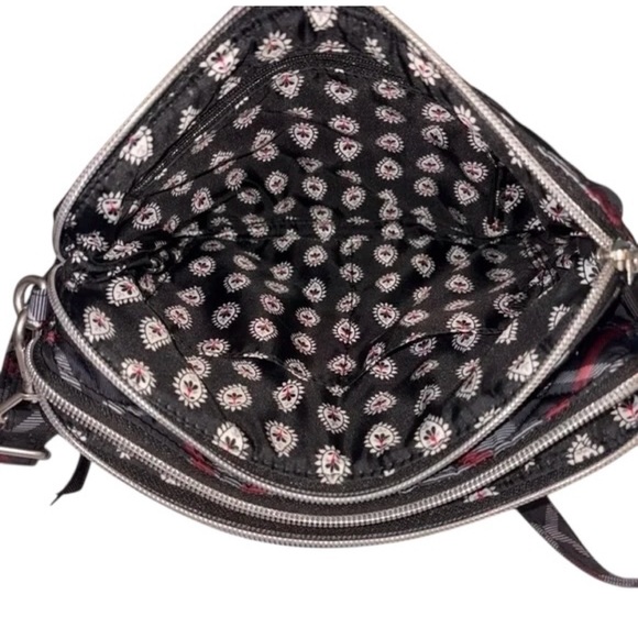 Vera Bradley Paris Plaid Triple Zip Shoulder Bag/Crossbody NWOT - Picture 7 of 9